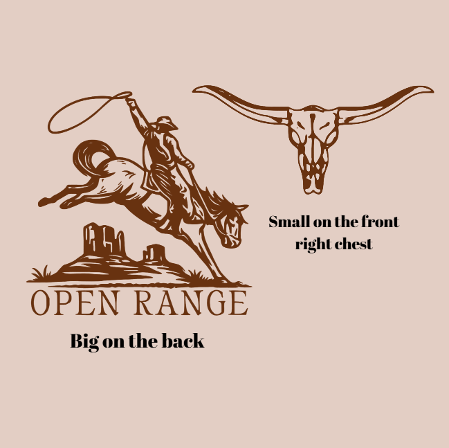 Vinyl T-Shirt w/ Dessert Cowboy w/ Bull