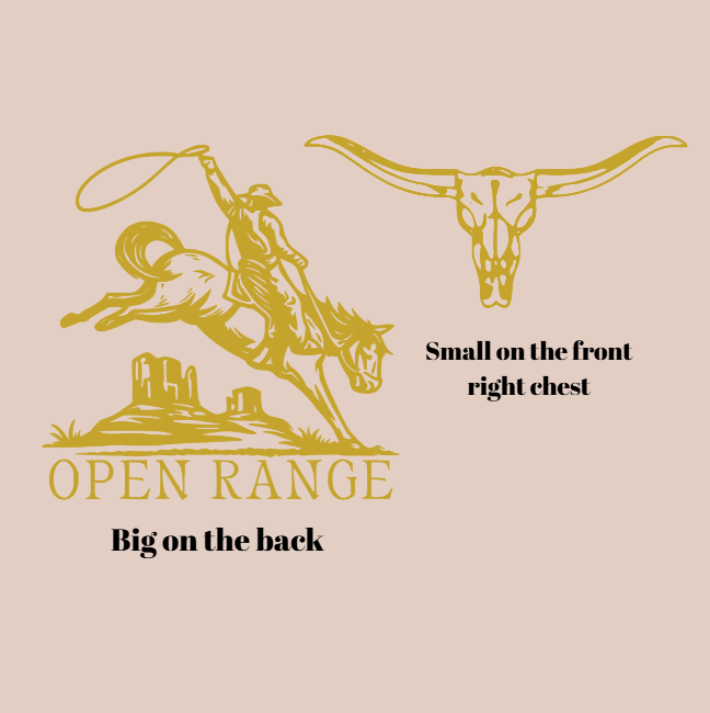 Vinyl T-Shirt w/ Dessert Cowboy w/ Bull