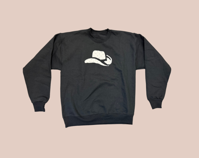 Crewneck w/ Patched Cowboy Hat