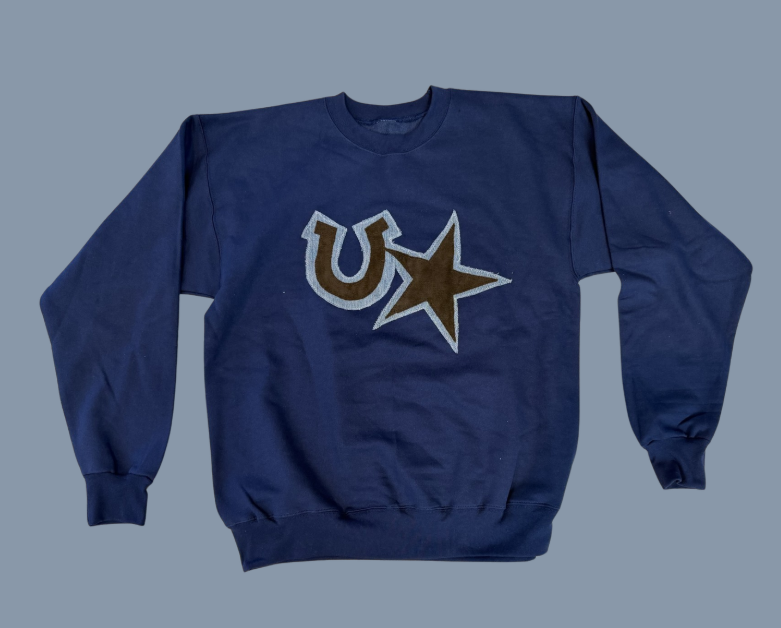 Crewneck w/ Patchwork Star and Horseshoe
