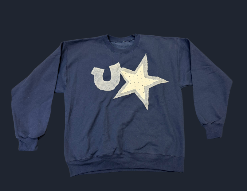 Crewneck w/ Patchwork Star and Horseshoe